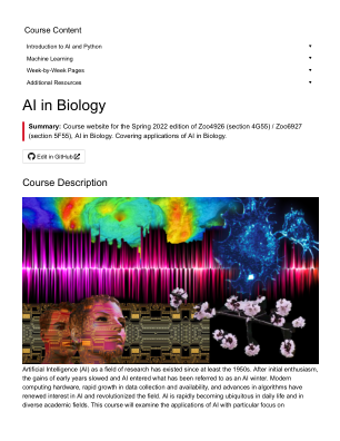 生物学人工智能 - UF 生物学 - 佛罗里达大学